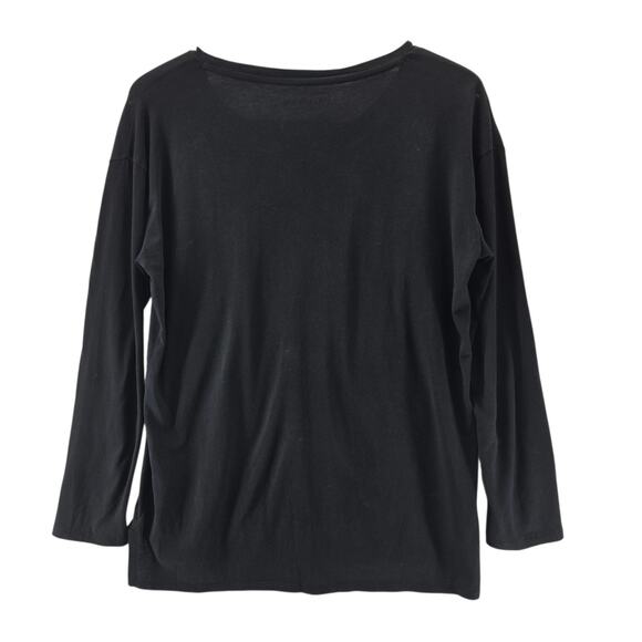 Zadig & Voltaire Long Sleeve Tee Axy Lace Black Embroidered Eagle Womens Medium - Picture 3 of 8